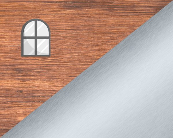 Exotisches Holz Metall Fenster